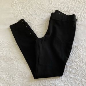 White House Black Market black pull on legging pants with stud button details